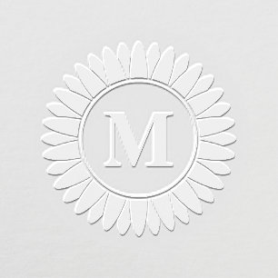 Bold Sunflower Monogram Initial Custom Embosser