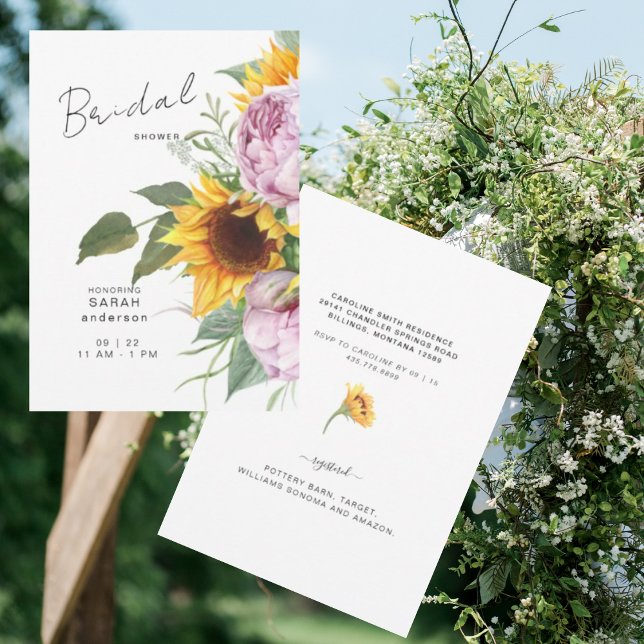 Bold Sunflower Pink Floral Elegant Bridal Shower Invitation (Creator Uploaded)