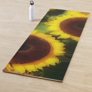 Bold sunflowers - modern painting yoga mat