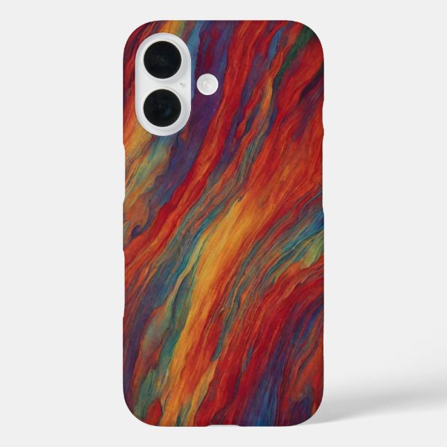 Bold Sunset Red and Orange Abstract Oil Paint Flow Case-Mate iPhone Case (Back)
