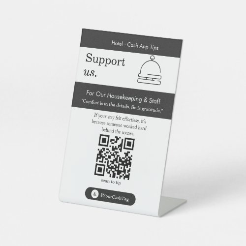Bold Support Us QR Code Sign