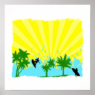 bold surfer design poster