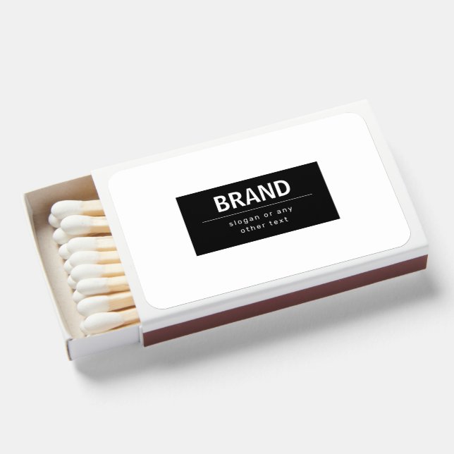Bold Surname or Business Brand | Text w/Border Matchboxes (Front Open)