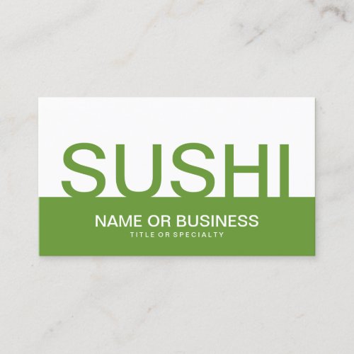 bold SUSHI color customizable Business Card