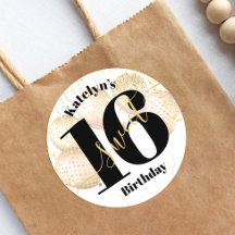 Bold Sweet 16 Birthday Gold Girly Balloons White