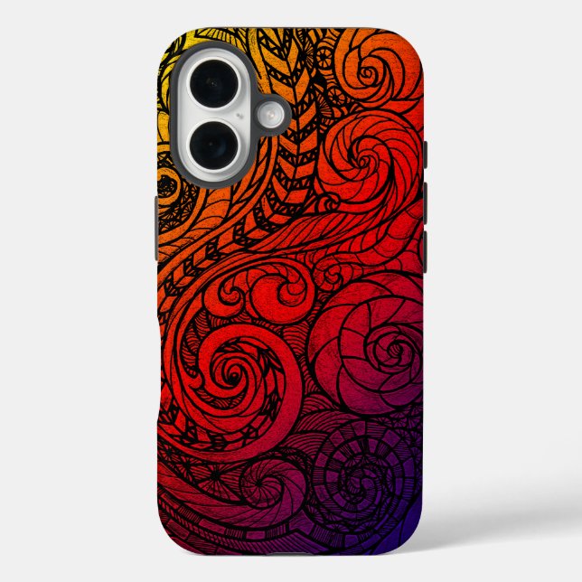 Bold Swirl Doodle iPhone Case (Back)