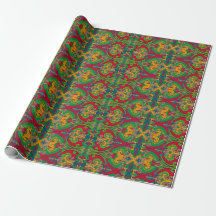 Bold Swirls Wrapping Paper (Green and Red)