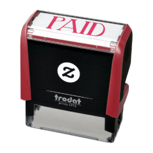 Bold Tall Letters PAID General Business Red Ink Self-inking Stamp