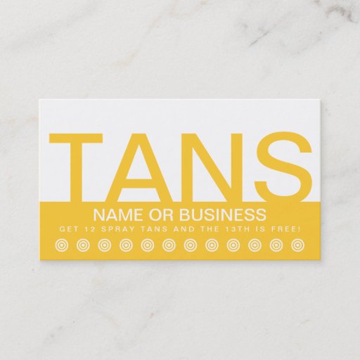 Customizable bold TANS customer loyalty card Business Cards