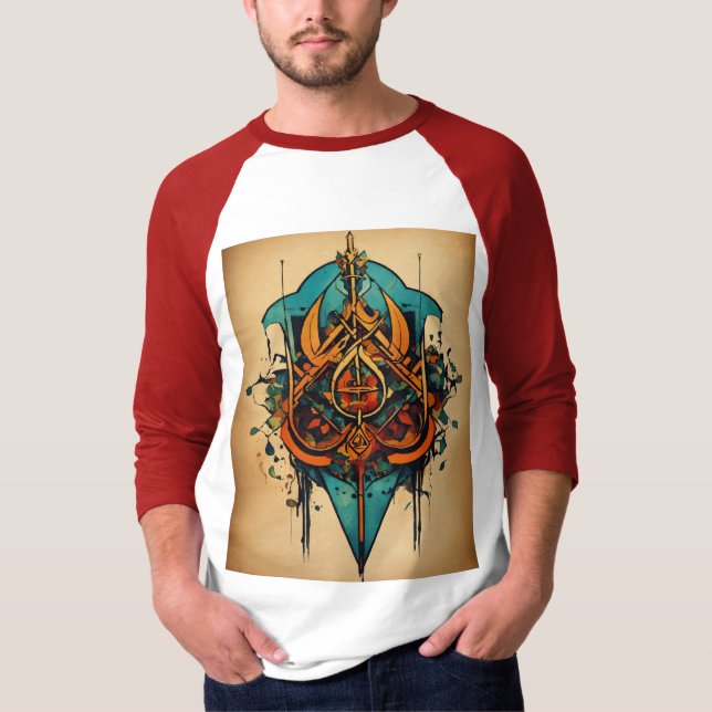 Bold Tattoo Raglan Sleeve T-Shirt" T-Shirt (Front)