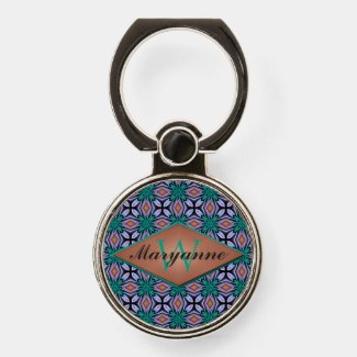 Bold Teal and Brown Pattern with Your Name