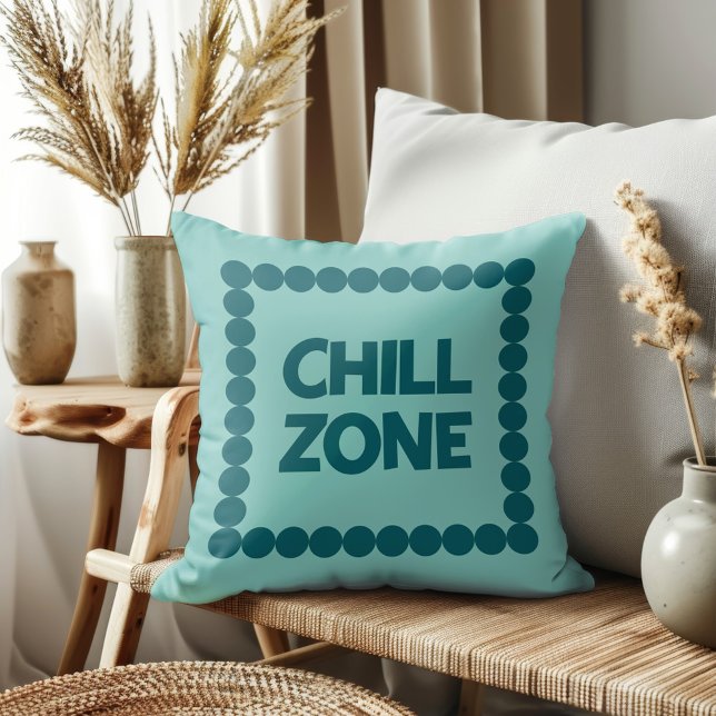 Bold Teal Chill Zone Dorm Room Bed Decor  Throw Pillow (Creator Uploaded)