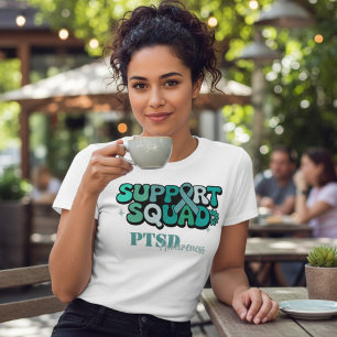 Bold Teal PTSD Support Squad Tri-Blend Shirt