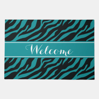 Bold Teal Safari Welcome Mat