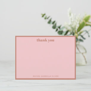 Bold Terracotta Personalized Name Bat Mitzvah  Thank You Card