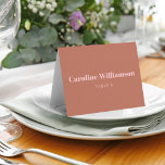 Bold Terracotta Pink Typography Custom Place Card<br><div class="desc">Bold Terracotta and Blush Pink Typography Custom Table Place Card</div>