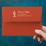 Bold Terracotta Red Saguaro Cacti Desert Wedding Envelope<br><div class="desc">Bold Terracotta Red Saguaro Cacti Desert Wedding envelope with custom return address in script on the back flap. This wedding envelope is part of a wedding stationery suite with matching wedding invitations and more.</div>