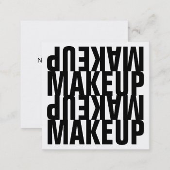 Bold Text Black And White Makeup Square Business Card by Frankipeti at Zazzle