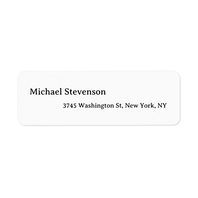 Bold Text Black White Personalized Plain Modern Label (Front)