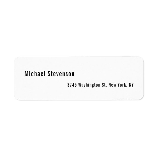 Bold Text Black White Personalized Plain Modern Label (Front)