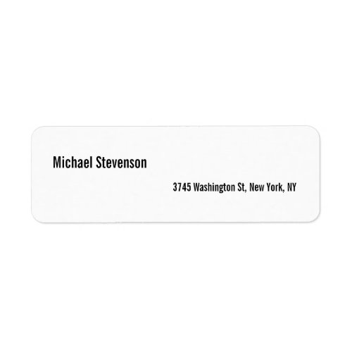 Bold Text Black White Personalized Plain Modern Label