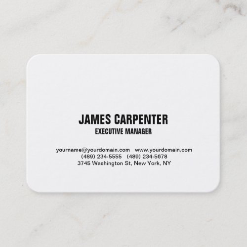 Bold Text Black White Unique Modern Professional Business Card