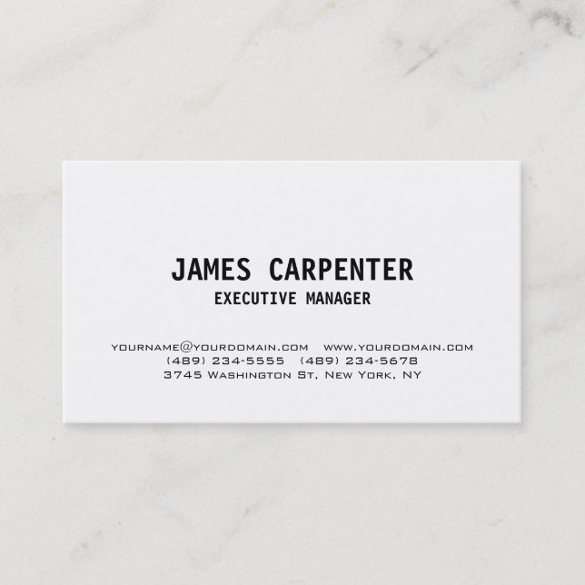 Bold Text Black White Unique Modern Professional Business Card (Front)