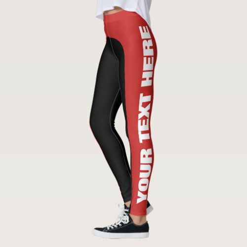 Bold Text Customisable Two Colour Leggings