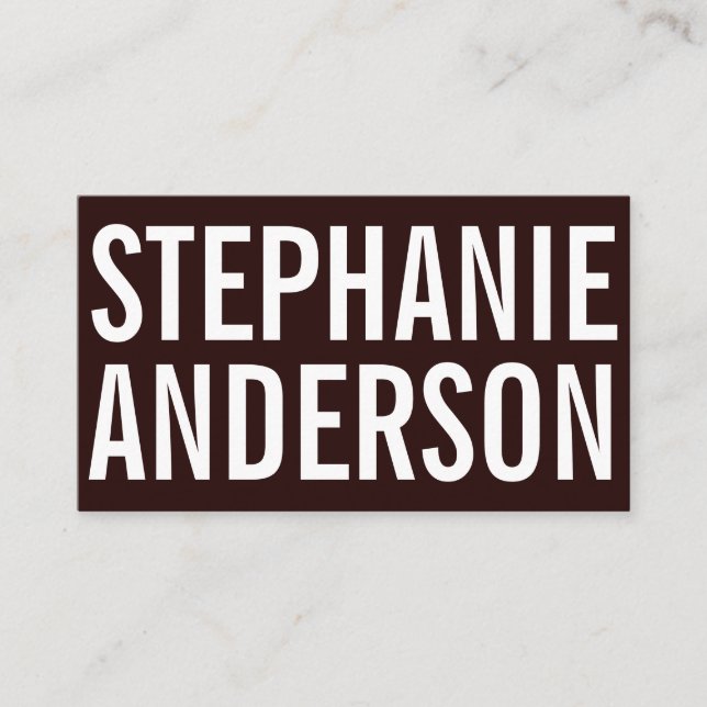 Bold Text Deep Red Business Card (Front)