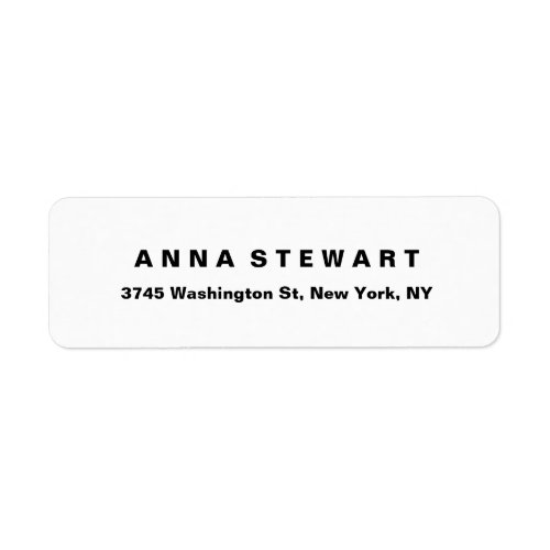 Bold Text Elegant White Professional Modern Label