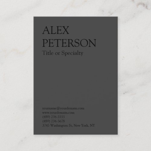 Bold Text Gray Black Professional Business Card