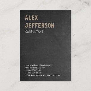 Bold Text Gray Chalkboard Business Card