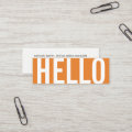 Bold Text | Hello (Orange) Mini Business Card | Zazzle