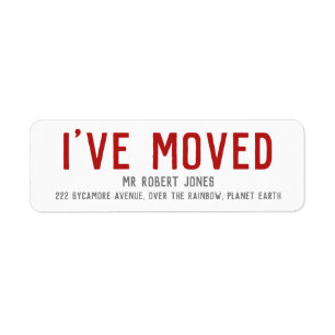 Bold Text I've Moved Label