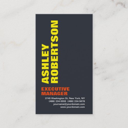 Bold Text Modern Professional Minimalist Business Card