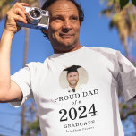 Bold Text Photo Proud Dad of 2024 Graduate T-Shirt<br><div class="desc">Bold Text Photo Proud Dad of 2024 Graduate. Especially for dads of newly graduated students to wear with pride. Your son or daughter’s photo is within a circular shape, and the year large and bold, with graduate's name. Easily personalise the text as required and replace the photo with your own...</div>