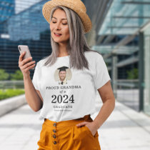 Bold Text Photo Proud Grandma of 2024 Graduate T-Shirt