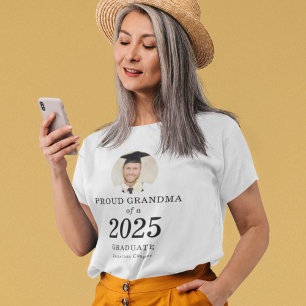 Bold Text Photo Proud Grandma of 2024 Graduate T-Shirt