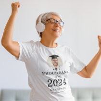 Bold Text Photo Proud Nana of 2024 Graduate T-Shirt