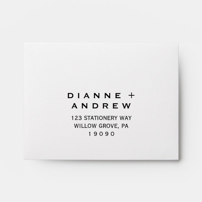 Bold Text Printed Address RSVP Envelope (Front)