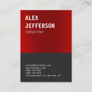 Bold Text Red Gray Professional Business Card