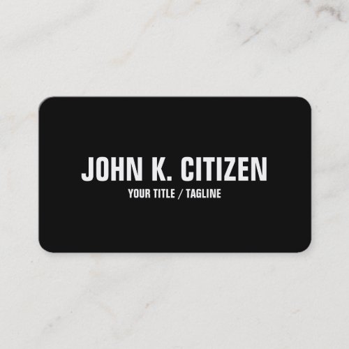 Bold Text Rounded Business Card - black / white