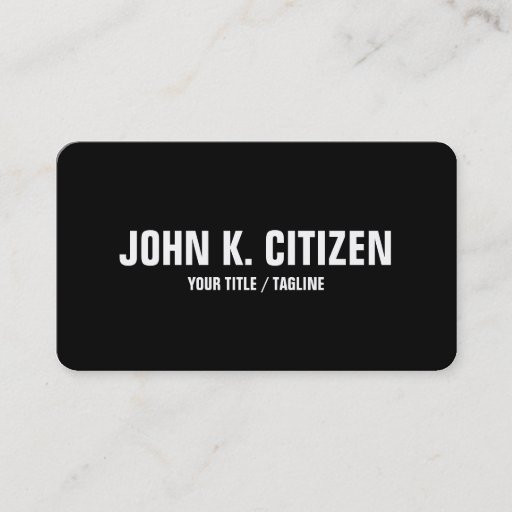 Customizable Bold Text Rounded Business Card - black / white