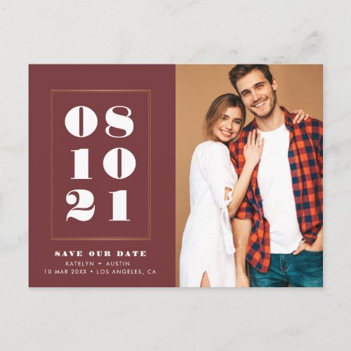 Bold text save our date  postcard