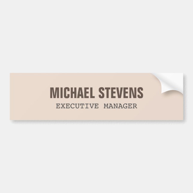 Bold Text Stylish Professional Bumper Sticker (Front)