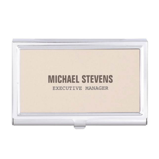 Bold Text Stylish Professional Business Card Case (Front)