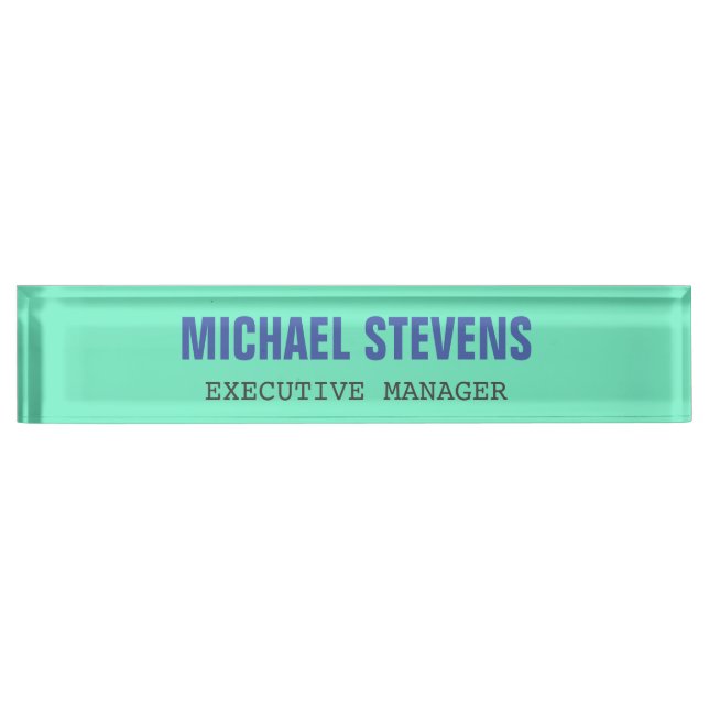 Bold Text Stylish Professional Desk Name Plate (Front)