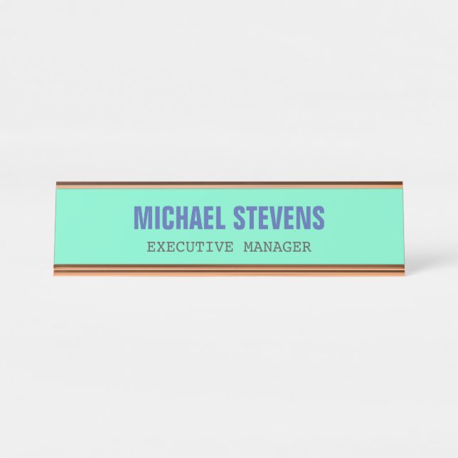 Bold Text Stylish Professional Desk Name Plate (Front)