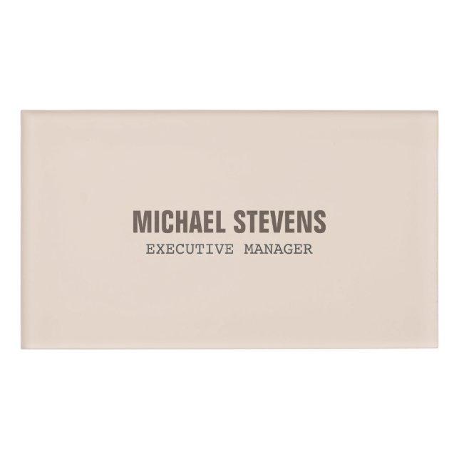 Bold Text Stylish Professional Name Tag (Front)