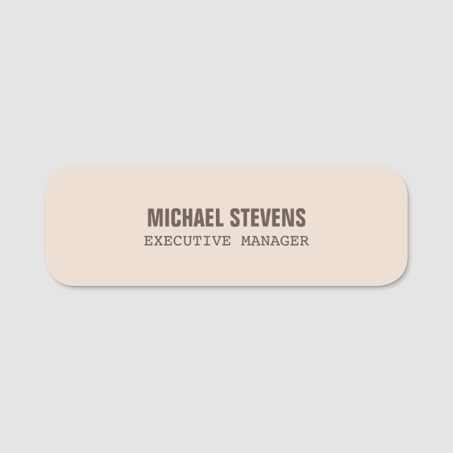 Bold Text Stylish Professional Name Tag (Front)